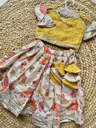 Cream Chinnon Floral Lehanga