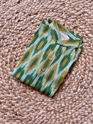 Green ikkat kurta pyjama set