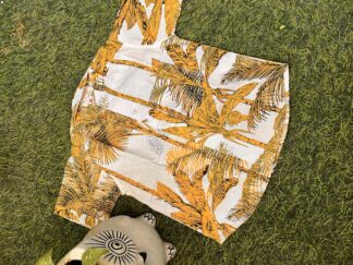 White yellow palm tree pure cotton shirt
