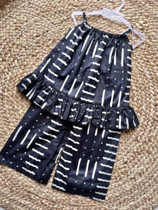 Black And White Plazo Set