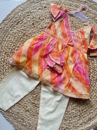 Multicolor Lehriya Peplum Pant Set