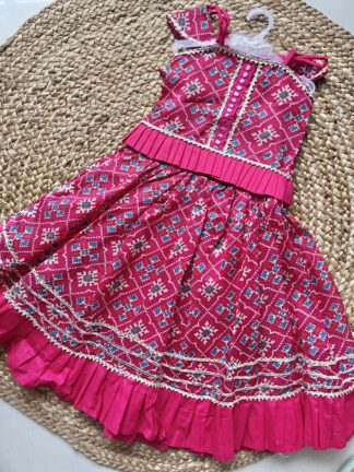 Pink patola print lehenga